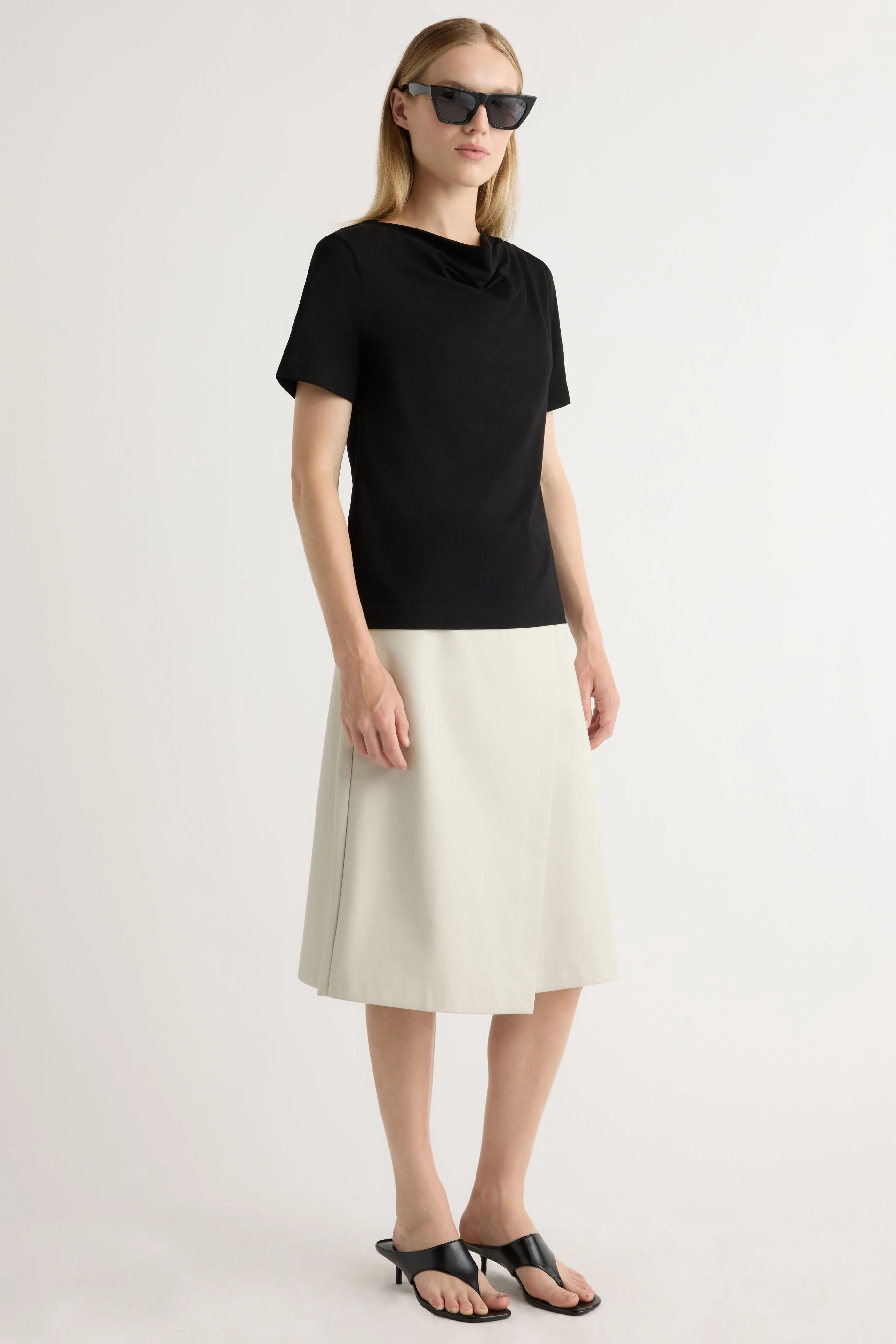 Alba Asymmetric Vegan Leather Skirt - Image 5