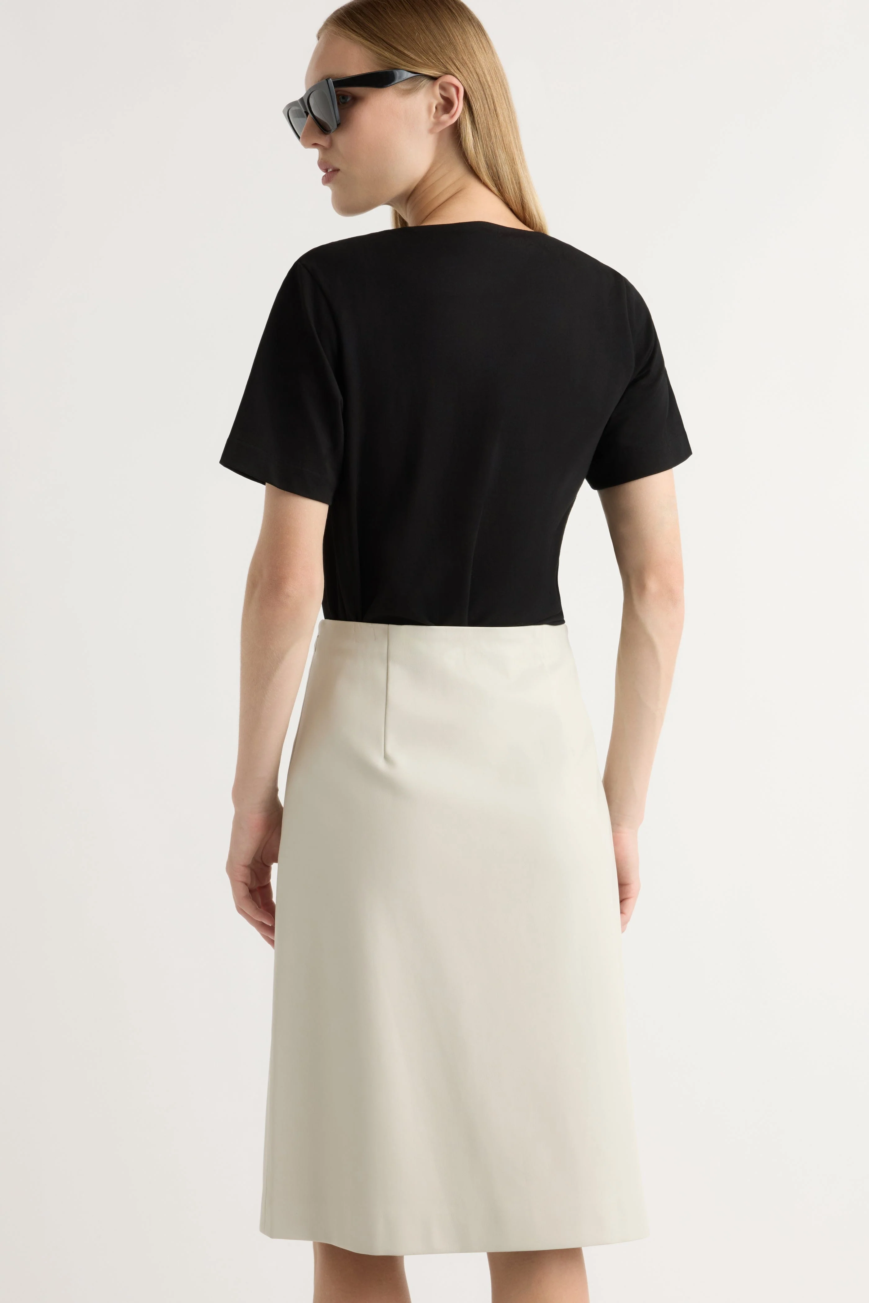 Alba Asymmetric Vegan Leather Skirt - Image 6