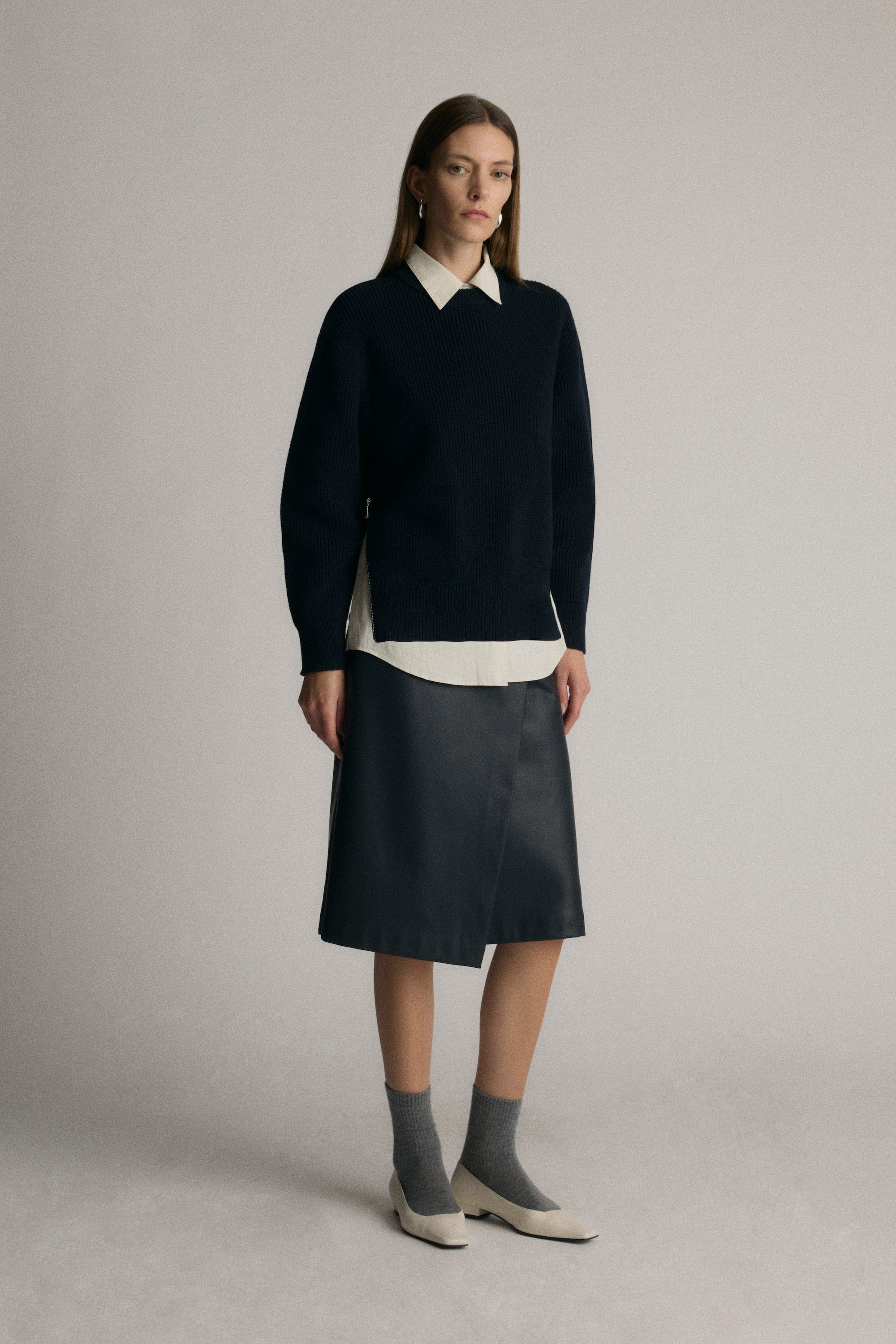 Alba Asymmetric Vegan Leather Skirt - Image 8