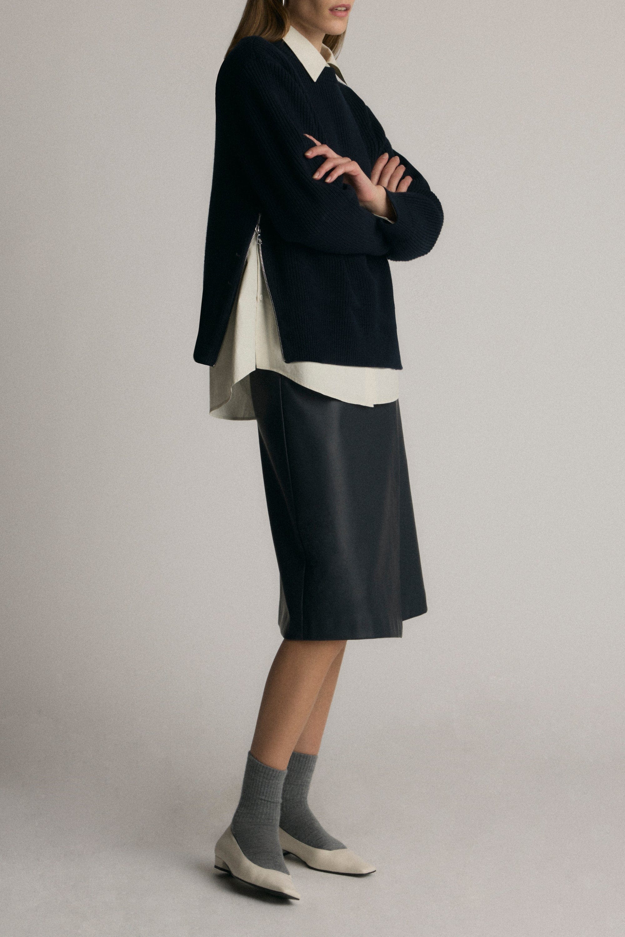 Alba Asymmetric Vegan Leather Skirt - Image 9