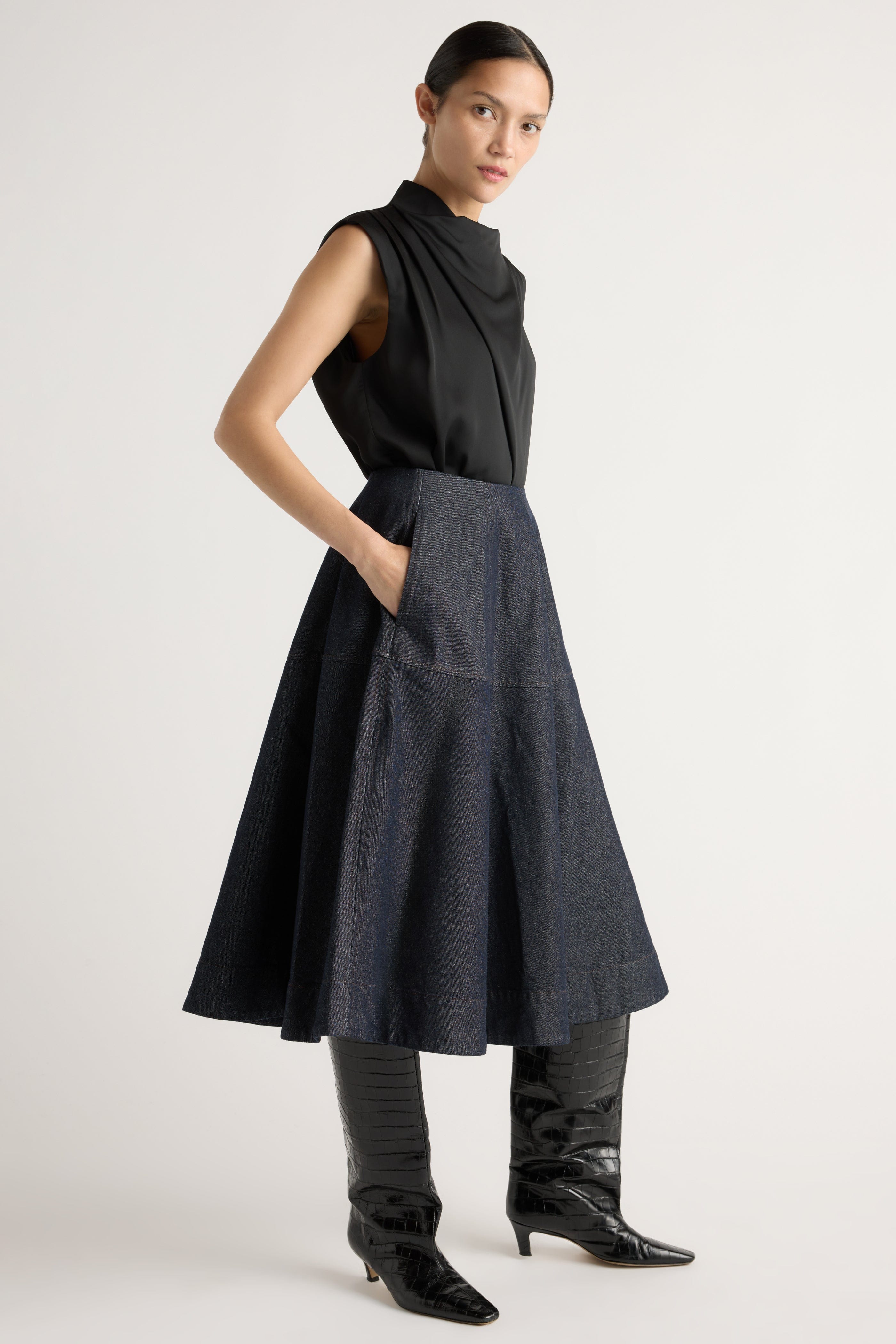 Allegra Gathered-Neck Sleeveless Blouse - Image 5