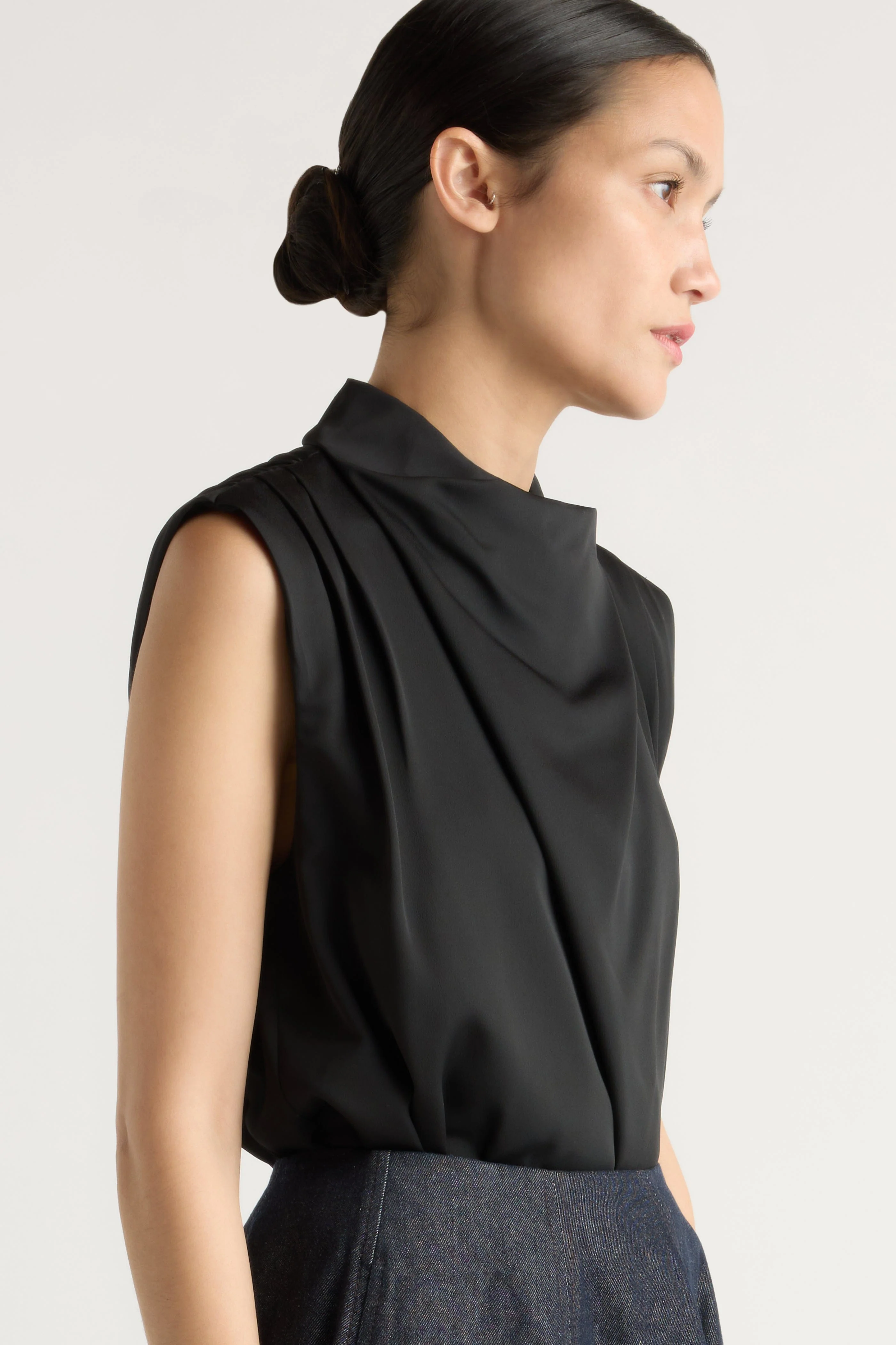 Allegra Gathered-Neck Sleeveless Blouse - Image 6