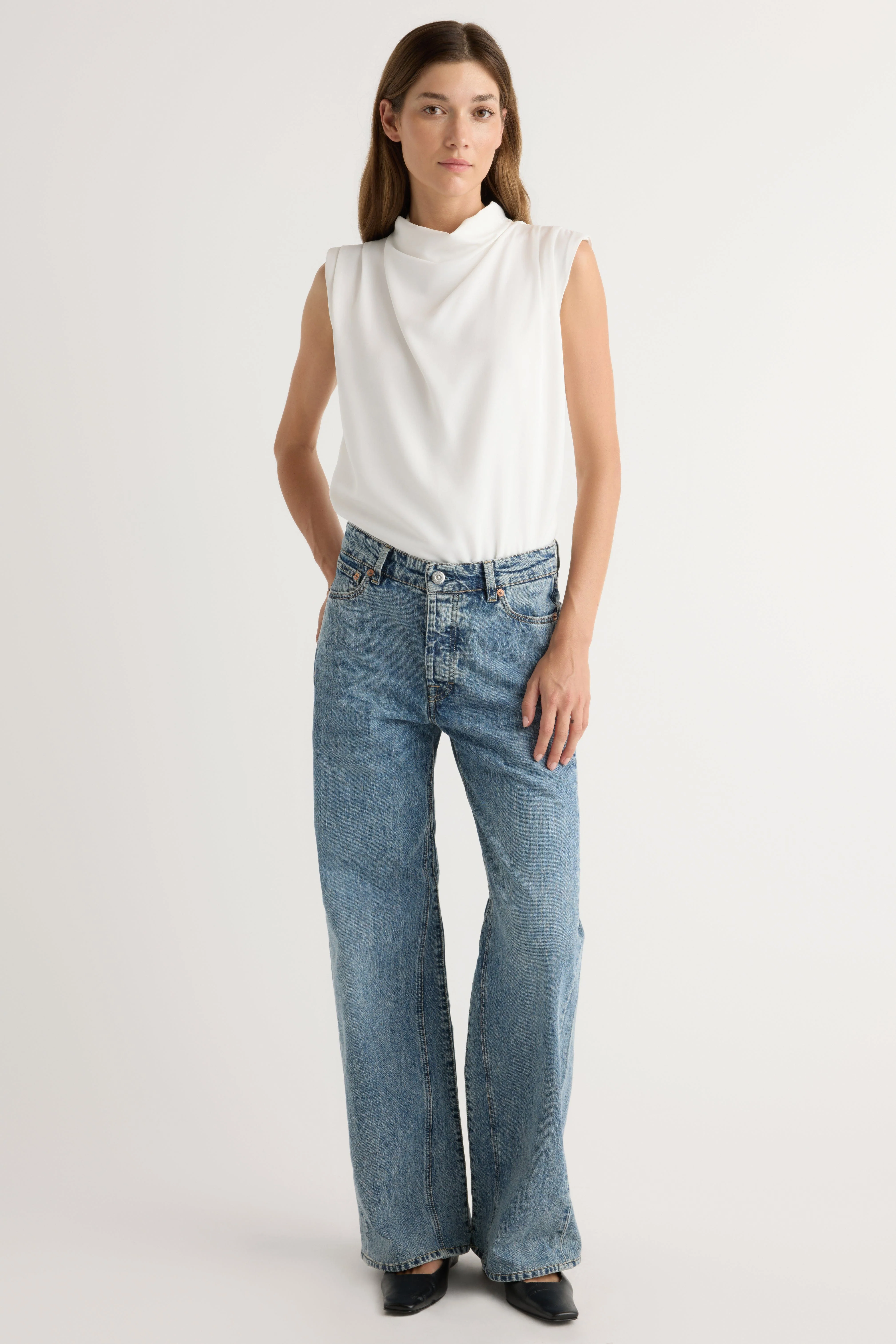 Allegra Gathered-Neck Sleeveless Blouse - Image 3