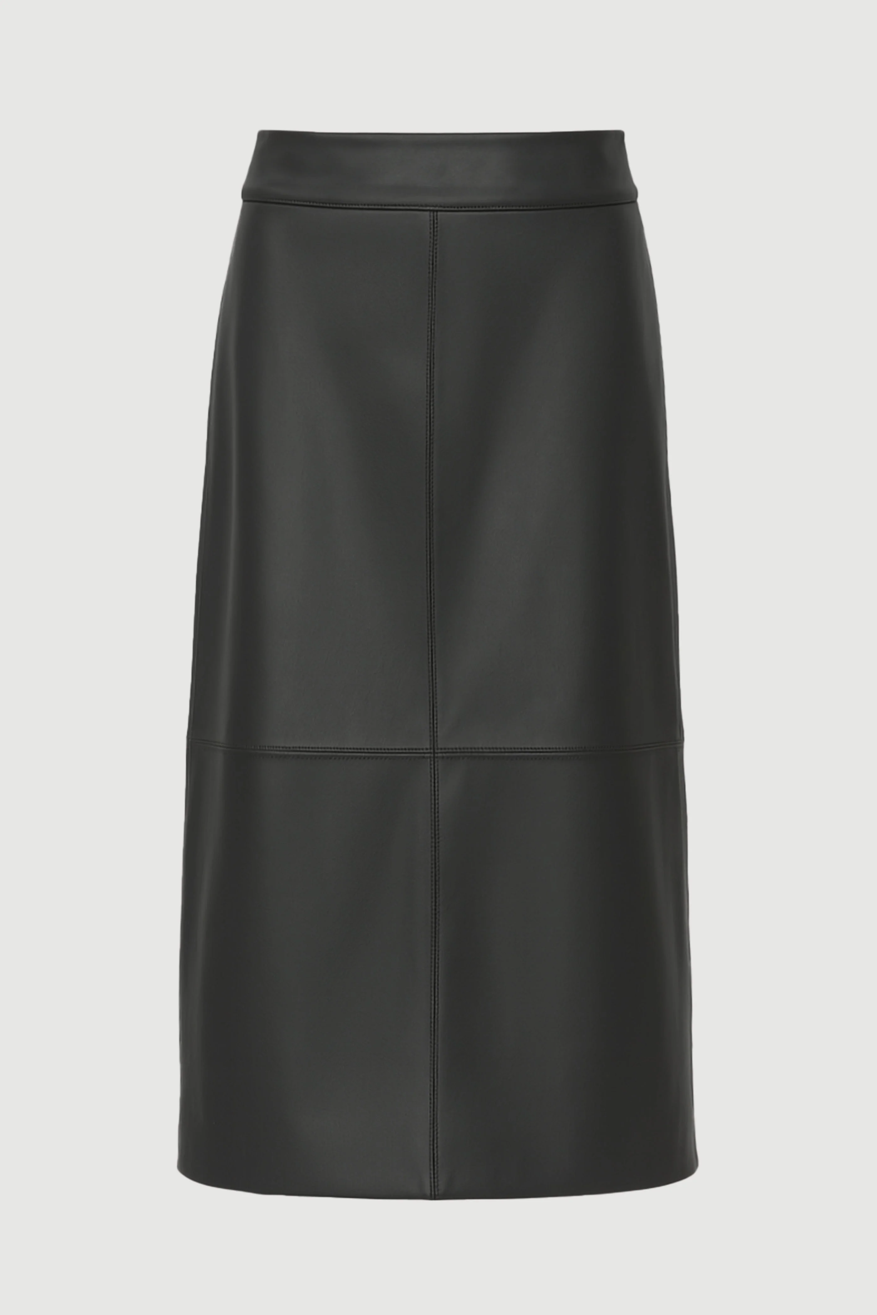 Briony Back-Slit Vegan Leather Skirt - Image 12