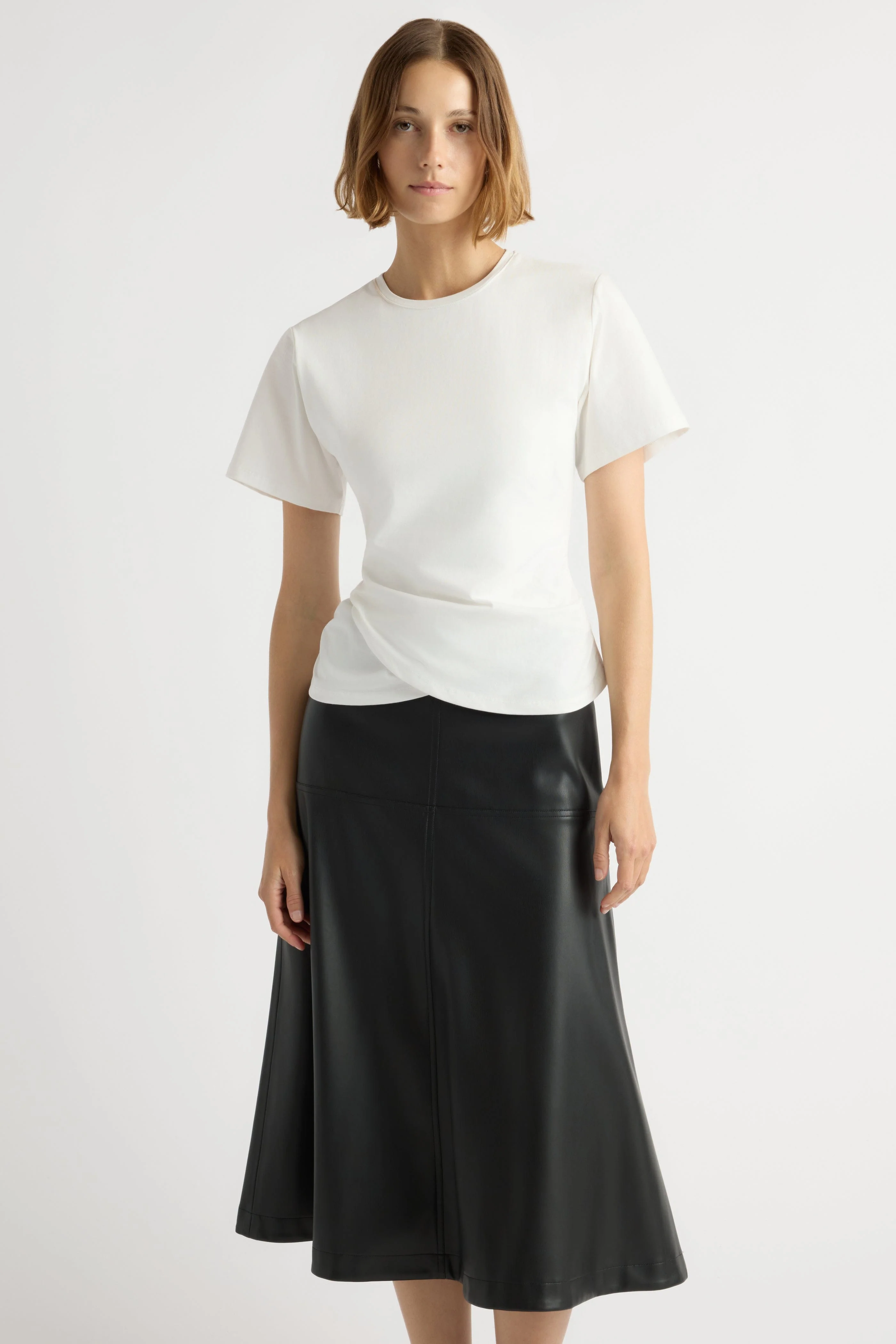 Harley A-Line Vegan Leather Skirt - Image 3