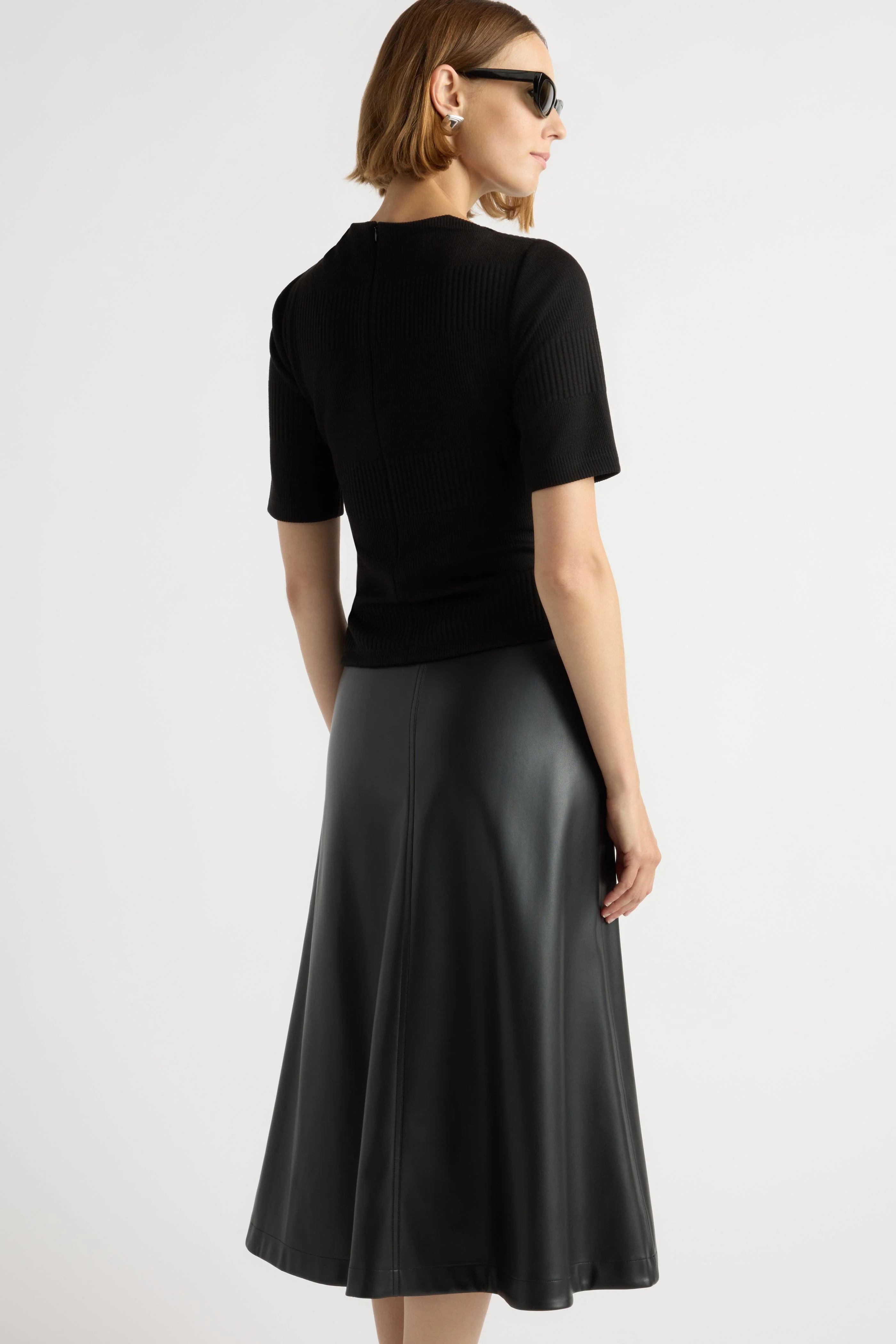 Harley A-Line Vegan Leather Skirt - Image 6