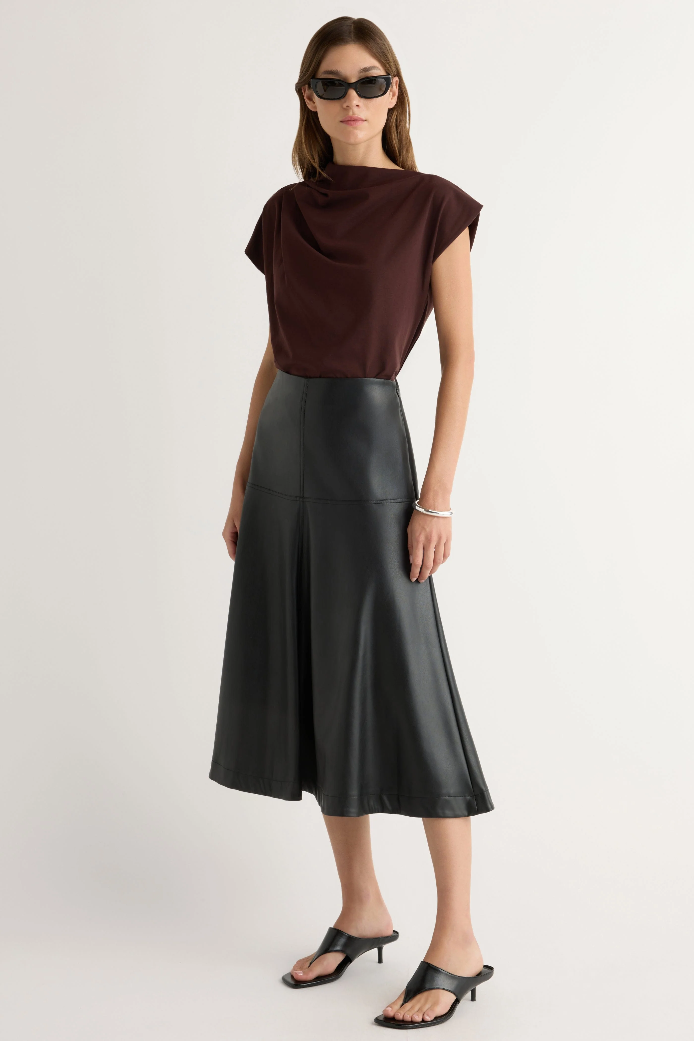 Harley A-Line Vegan Leather Skirt - Image 9