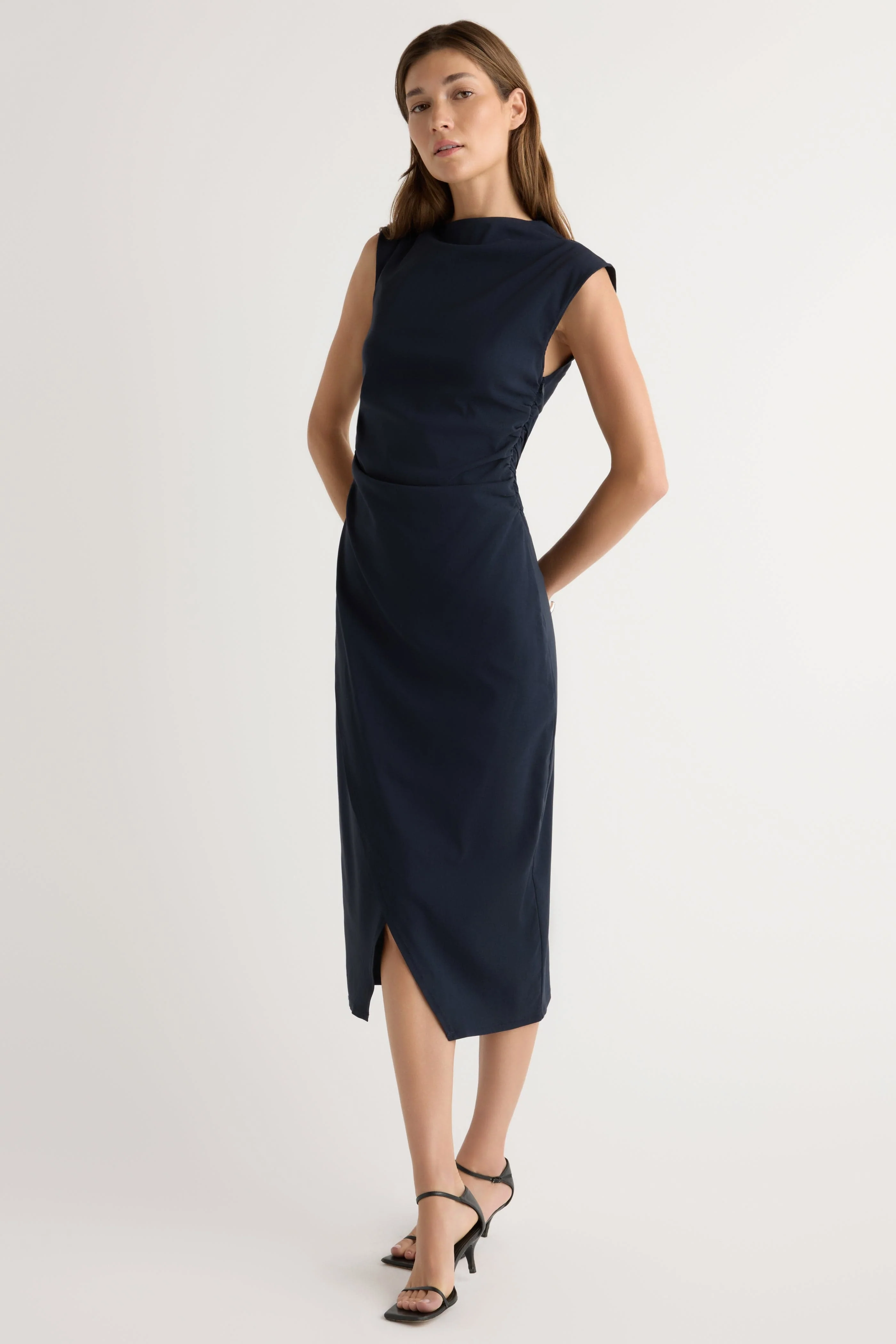 Manon Asymmetric-Neck Ruched Dress - Image 6