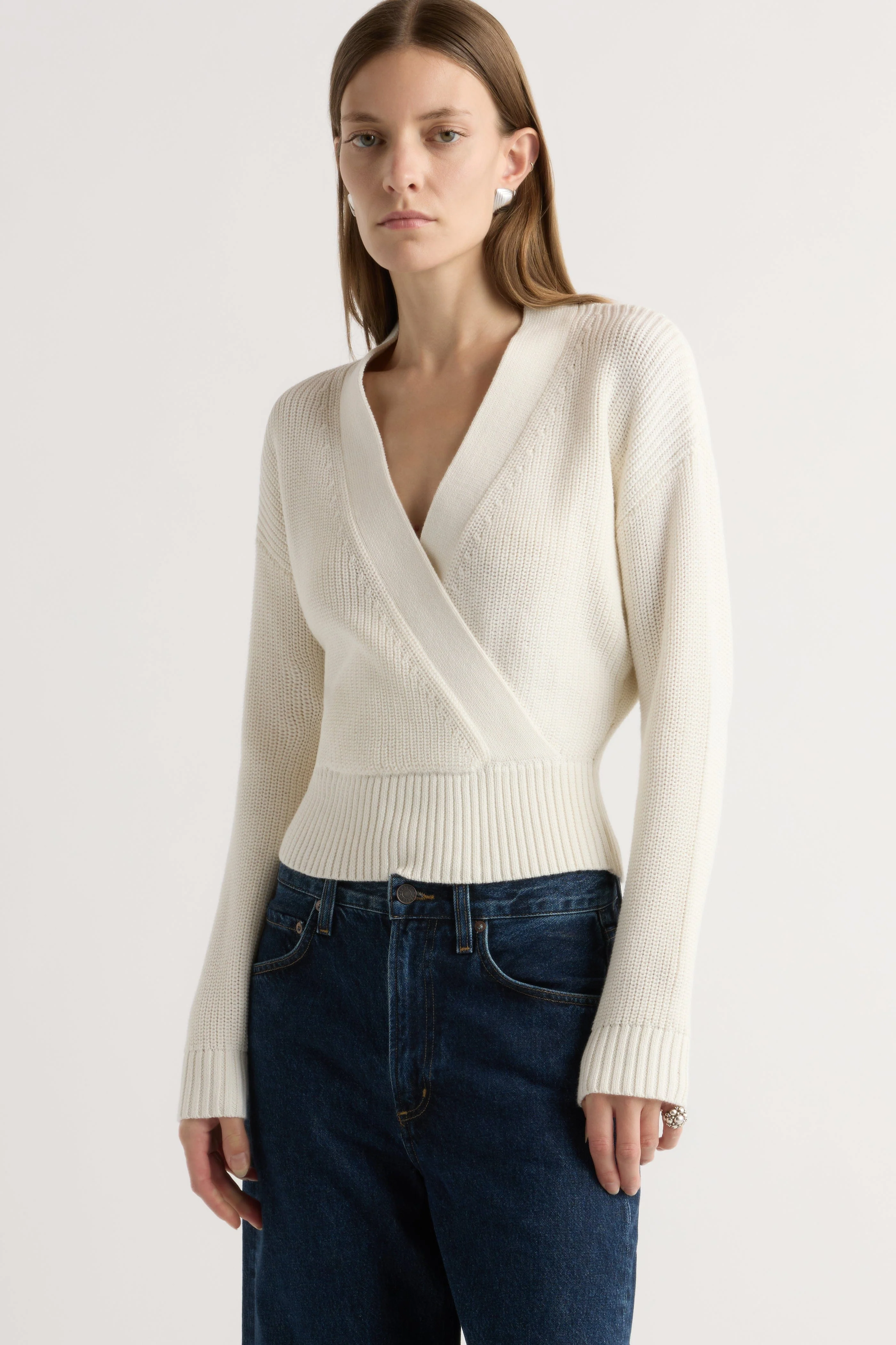 Maren Cropped V-Neck Sweater - Image 5