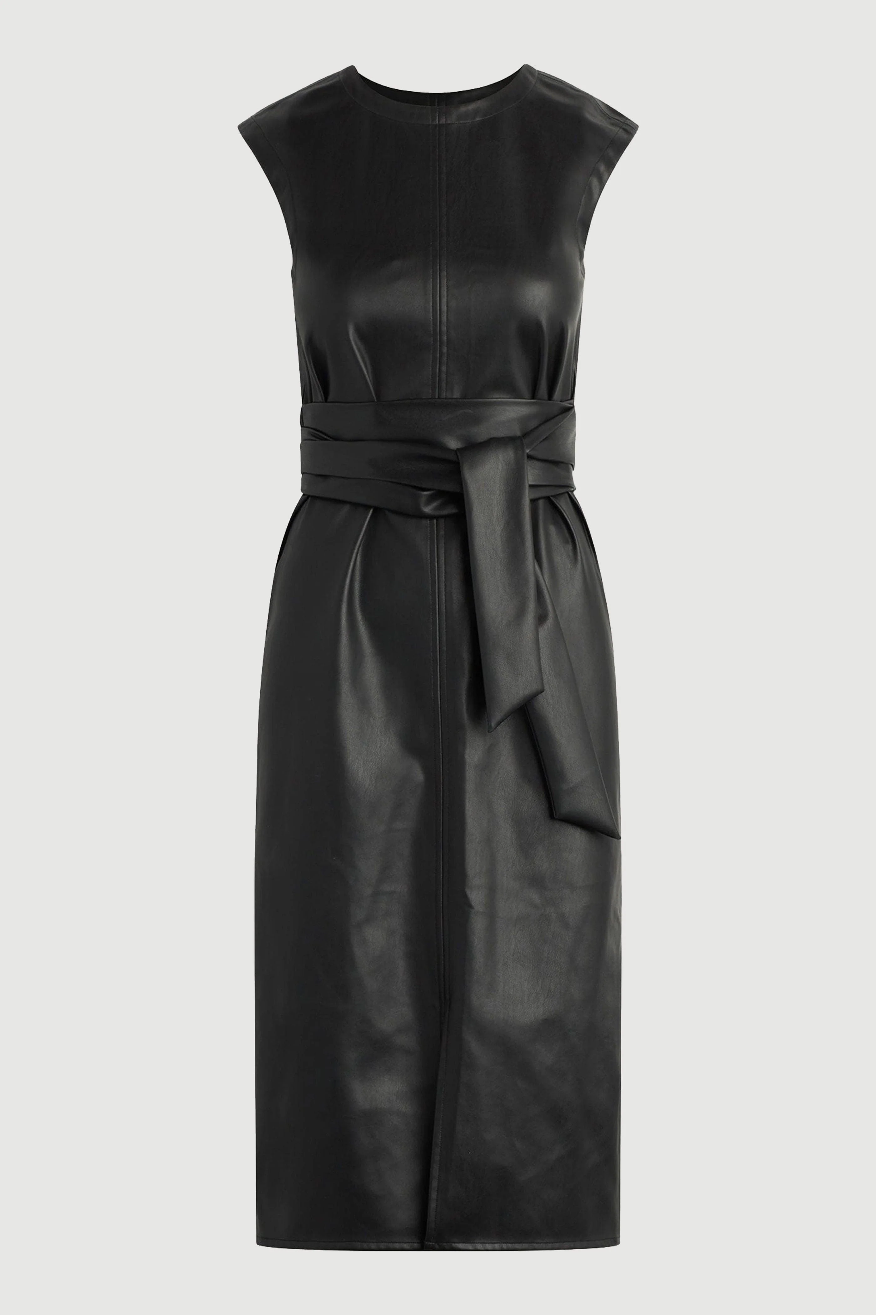 Pilar Vegan Leather Tie-Front Dress - Image 7