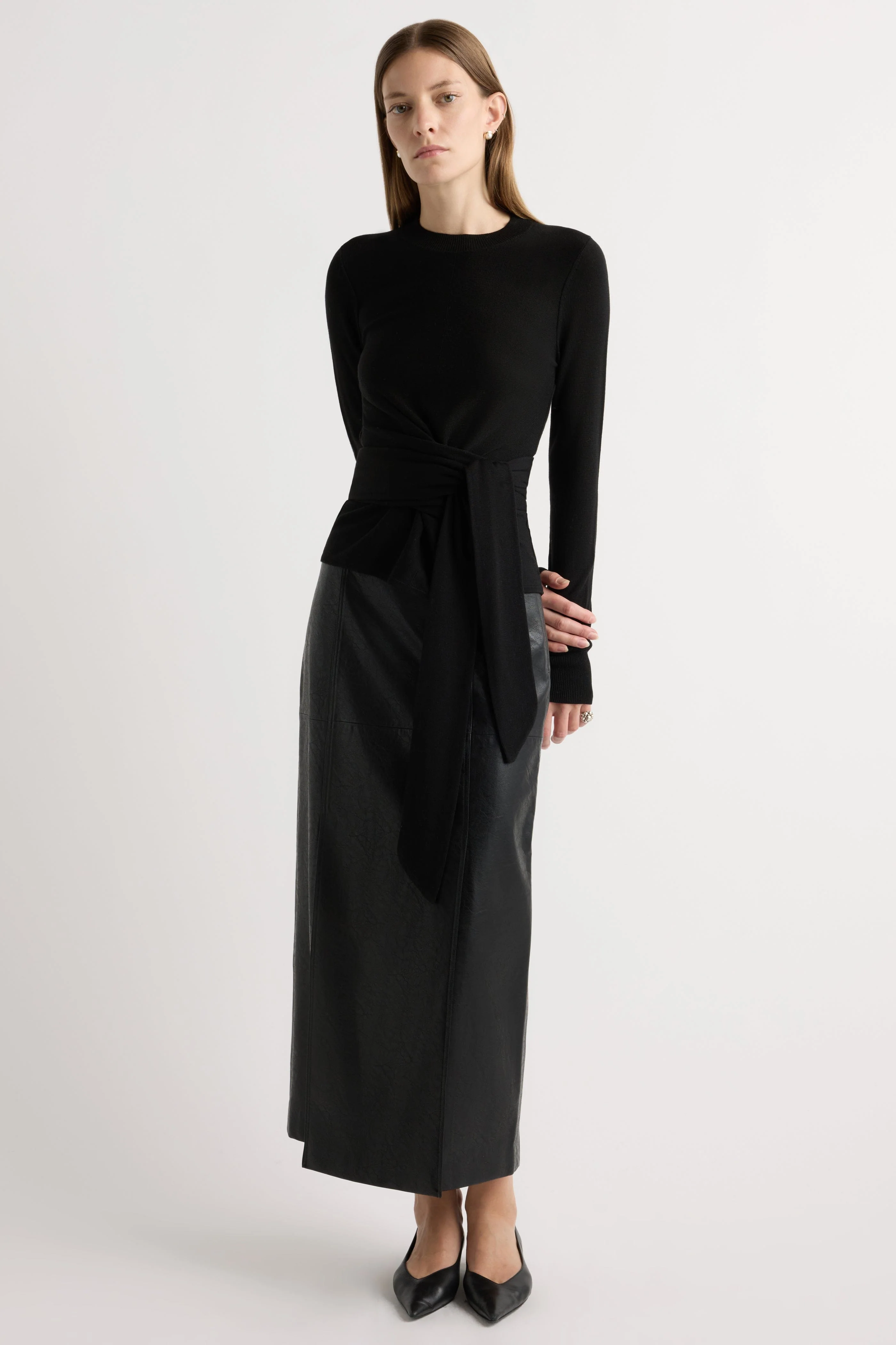 Robin Tie-Front Tencel-Wool Sweater - Image 3