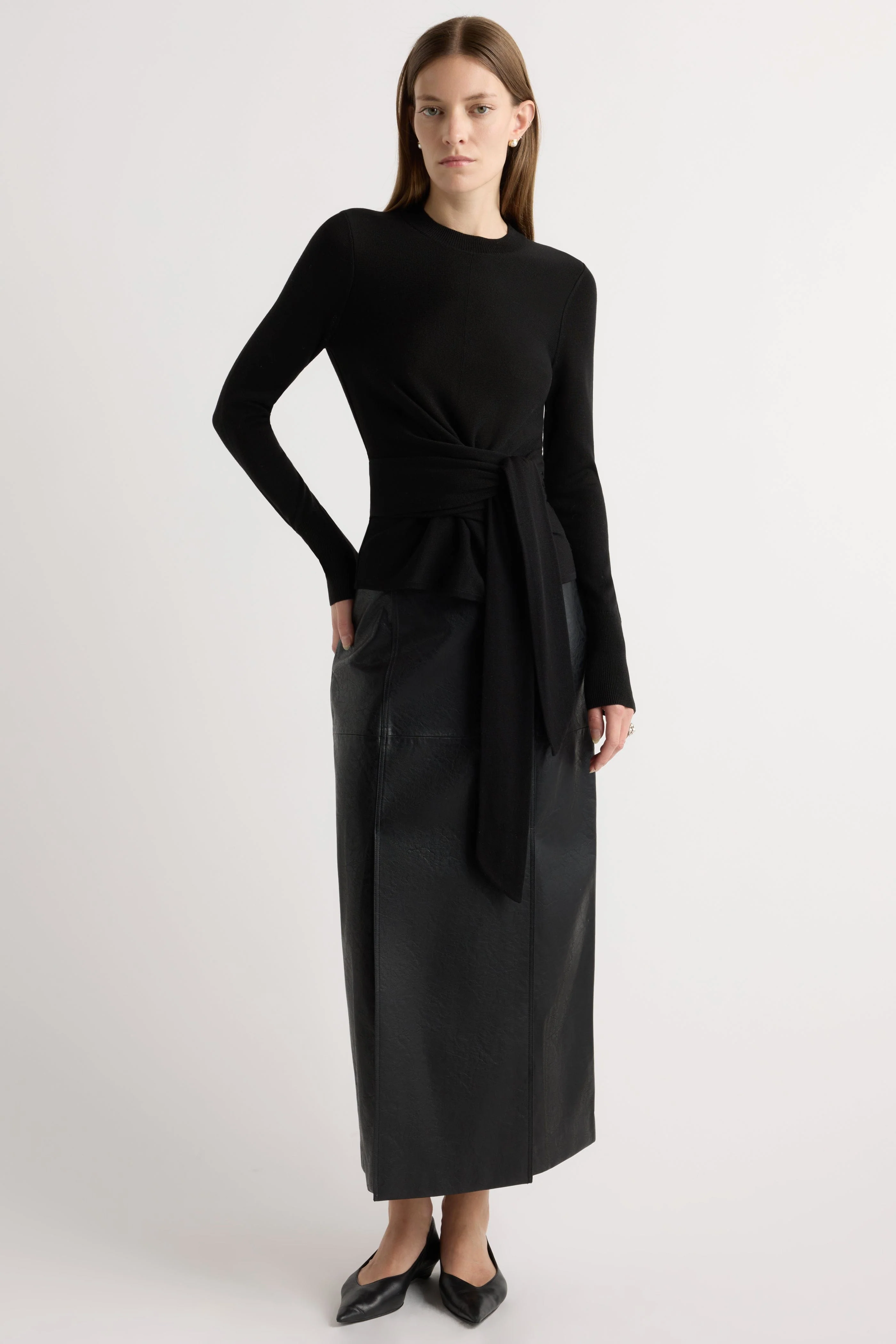 Robin Tie-Front Tencel-Wool Sweater - Image 5