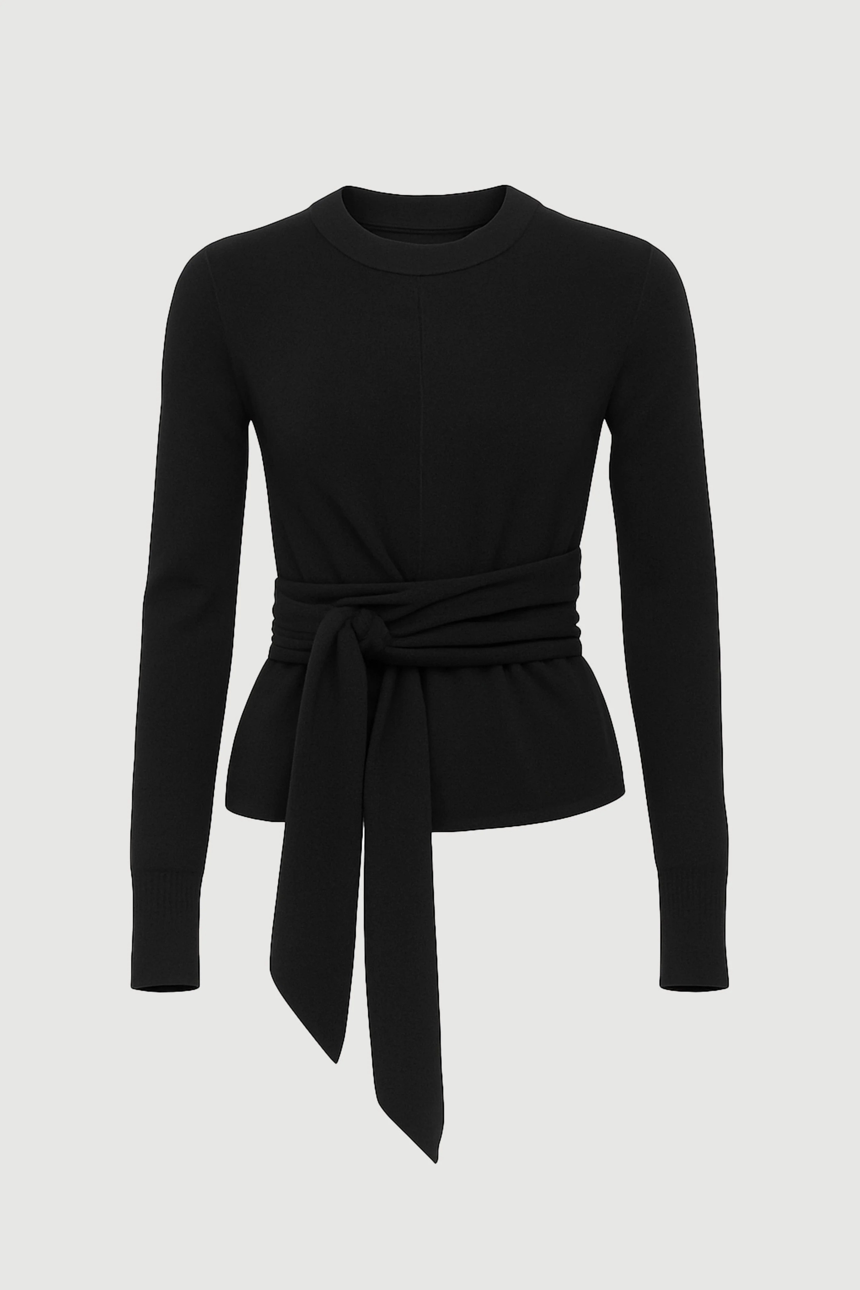 Robin Tie-Front Tencel-Wool Sweater - Image 8