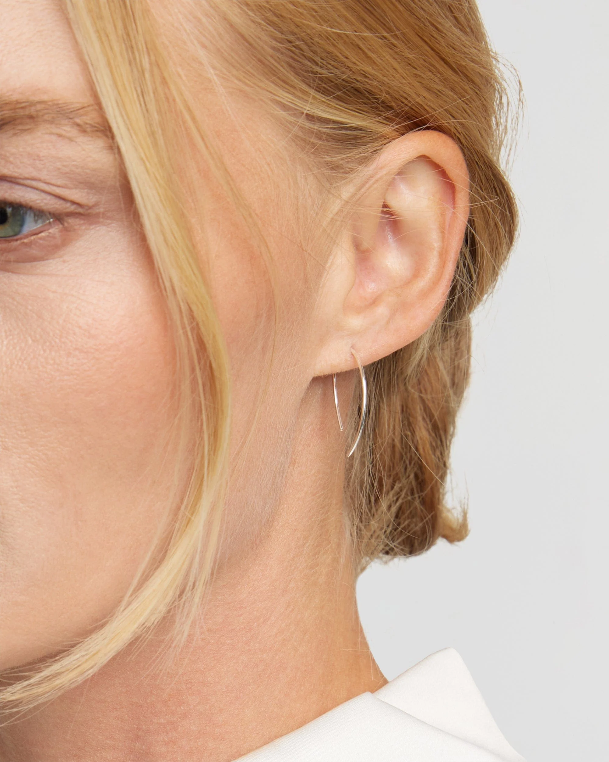 Sterling Silver Wishbone Threader Earrings - Image 4