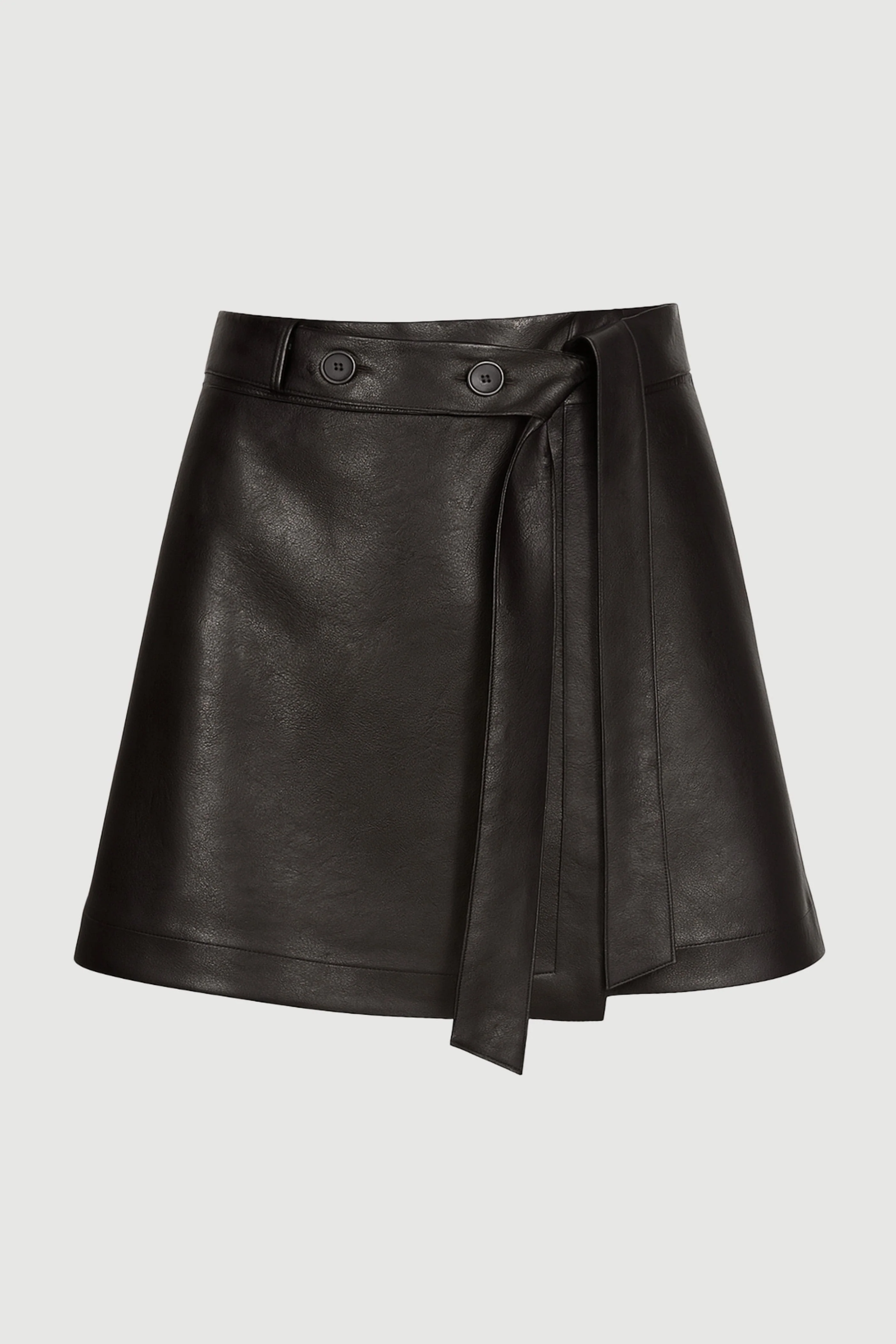 Tanner Vegan Leather Wrap Skirt - Image 9